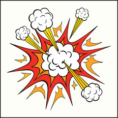 Blank boom comic speech bubble on white background