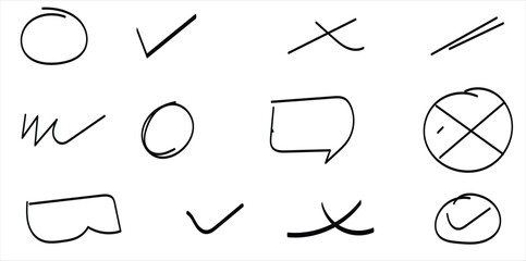 symbol,set,handdrawn high resolution vector custom sketch icons for feedback forms approval systems graphics for social channels and online campaigns verified status themes