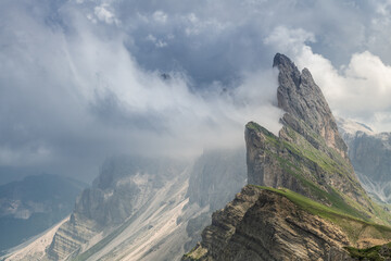 Majestic View of Seceda Peak in the Italian Alps