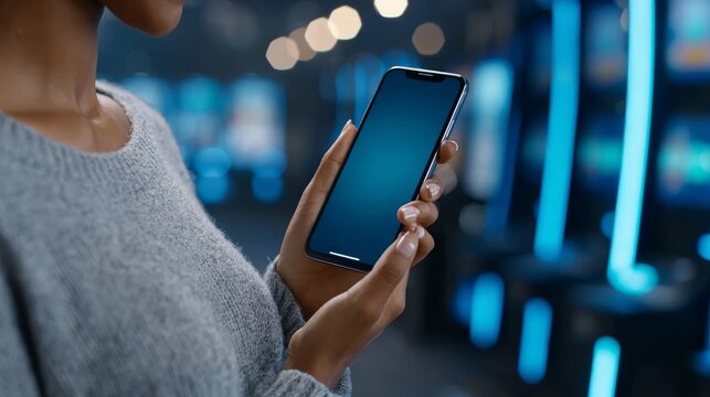 Person making a payment with a digital wallet on phone in urban setting modern marketing environment captured in gigapixel standard