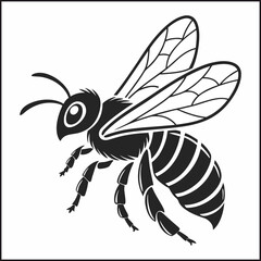 
Hand drawn bee outline illustration