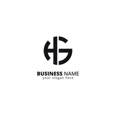 Creative Letter H and G Logo, Bold Monogram Design.