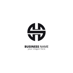 Creative Letter H and S Logo, Bold Monogram Design.