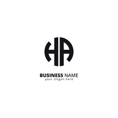 Creative Letter H and A Logo, Bold Monogram Design.