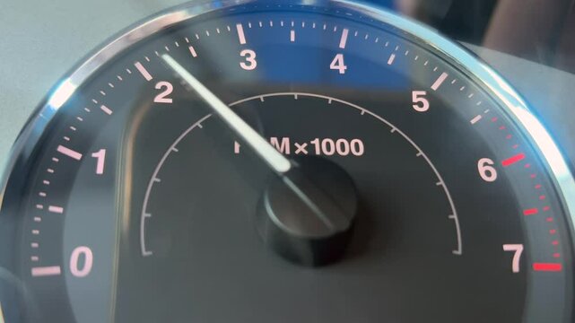 on the dashboard of the car the engine speed v8