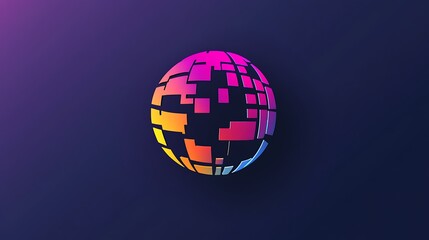 Pixel Global: Digital Solutions Company Logo Featuring a Pixelated Globe