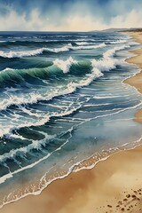 Ocean against the beach