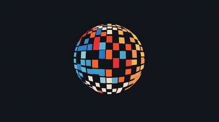Pixel Global: Digital Solutions Company Logo Featuring a Pixelated Globe