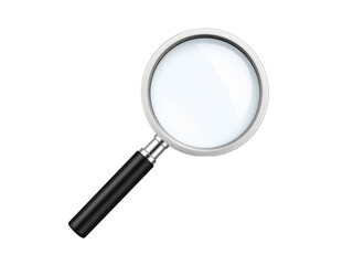 A close-up illustration of a magnifying glass, isolated on white background.