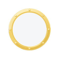 Golden Round Frame Border with Rivets - Decorative Design Element