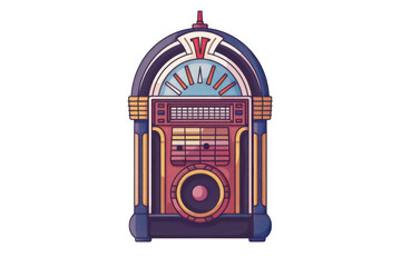 Retro Jukebox Icon Hand-Drawn Style (8K PNG) Isolated on White or Transparent Background PNG