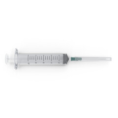 Medical Syringe,  3d render, transparent background, PNG