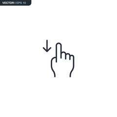 Swipe Down Gesture Icon