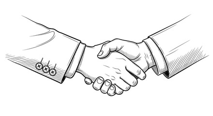 Two Hands Clasp in Agreement, a Deal is Made, Successfully, with a Transparent Background