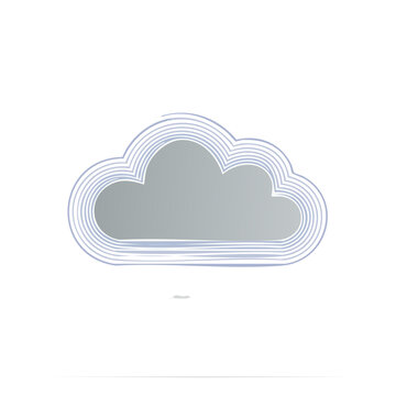 Stylized Cloud Illustration Weather Symbol Outline Gray Cloudscape Drawing