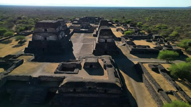 The ancient ruins of tzintzuntzan, mexico, reveal the historical yacatas pyramids of the purepecha empire, a prehispanic cultural heritage site