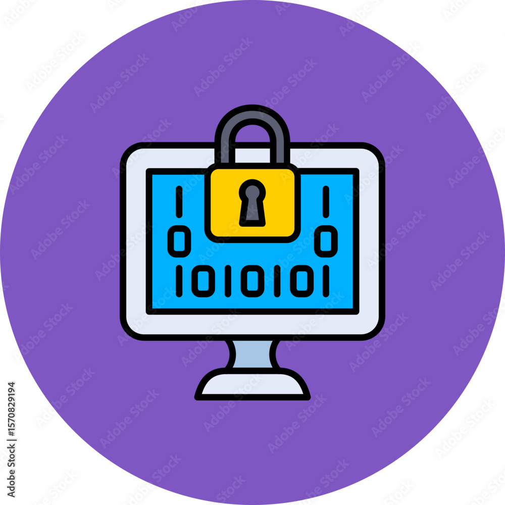 Wall mural data encryption icon