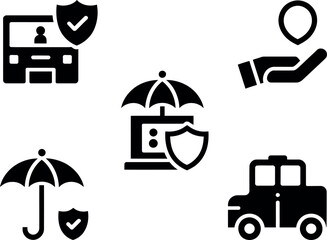 Vector Icons: Security, Protection, Safety, and Insurance Concepts
