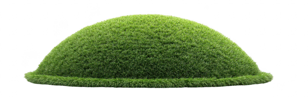 Lush green grassy mound