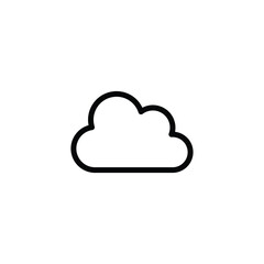 black Cloud line art icon symbol vector template isolated on white background