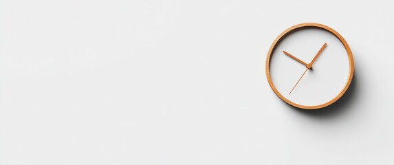A clock with the hands on the number 3 and 9. The clock is on a white background