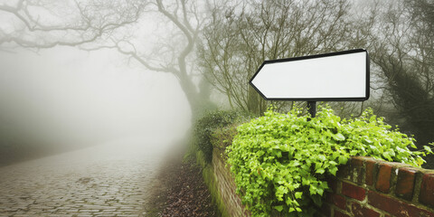 A sign post pointing down a countryside road or lane.