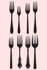 Fork utensil silhouette vector illustration