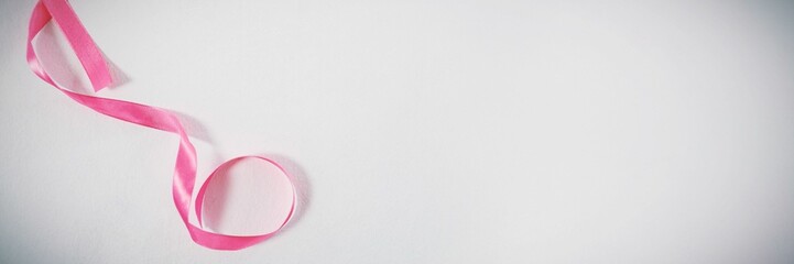 Pink ribbon on whitebqckground