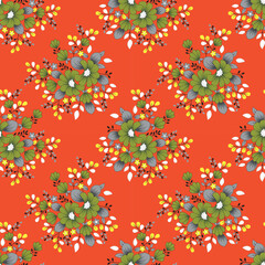 Classic Flower Pattern for Digital Textile Printing