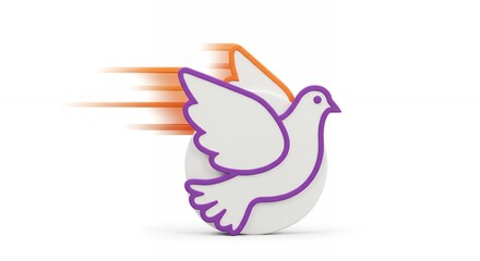 Obraz premium Flying pigeon graphic illustration