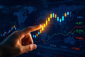 Hand Pointing Financial Chart