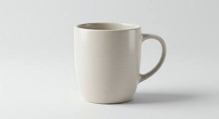 Fototapeta premium Elegant Off-White Ceramic Mug Perfect for Coffee, Tea, or Hot Chocolate