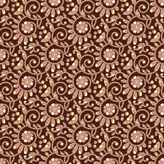 Classic Flower Pattern for Digital Textile Printing