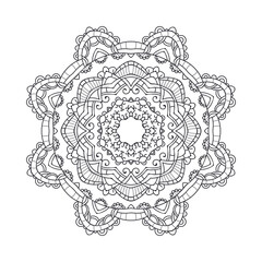 coloring page with mandala isolated in white