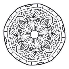coloring page with mandala isolated in white