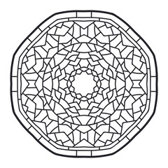 coloring page with mandala isolated in white