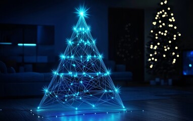 This modern holiday decoration creates a festive atmosphere.