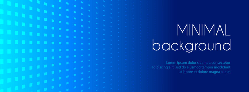 Abstract blue gradient minimal vector banner. Perspective particles textured long background for facebook cover, web header template