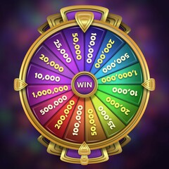 Fortune wheel against colored background