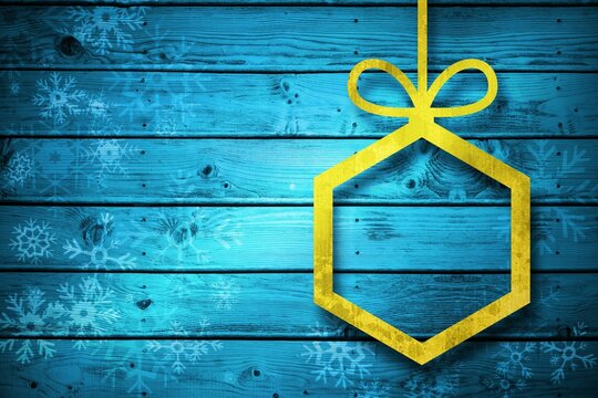 Fototapeta Christmas decorations over wood