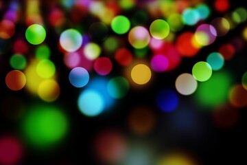 Colourful circles on black background