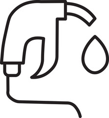 Hand water faucet washing hygiene clean droplet outline icon safety Hand washing icon with water droplet faucet and hand outline representing hygiene cleanliness and safety simple clear and modern