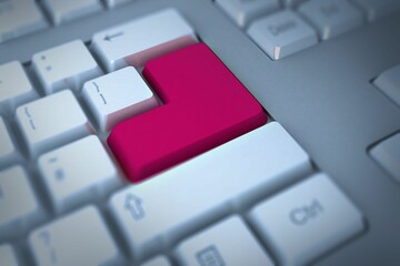 Pink enter key on keyboard