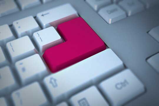 Pink enter key on keyboard