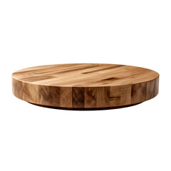 Round wooden platform with natural wood grain texture