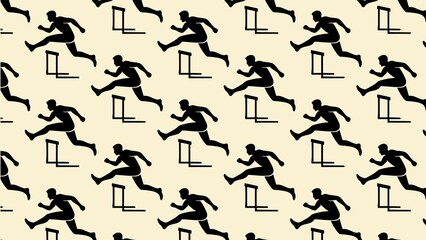 Vector seamless hurdles pattern 
