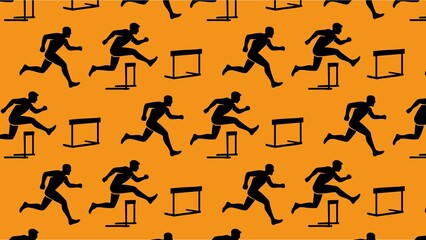 Vector seamless hurdles pattern 