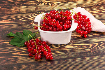 Ripe and juicy red currants berry