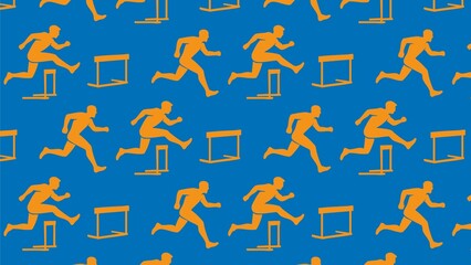 Vector seamless hurdles pattern 