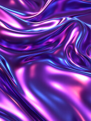 Fototapeta premium Abstract holographic fabric texture with vibrant purple and cool blue reflections. Trendy material for modern design background.